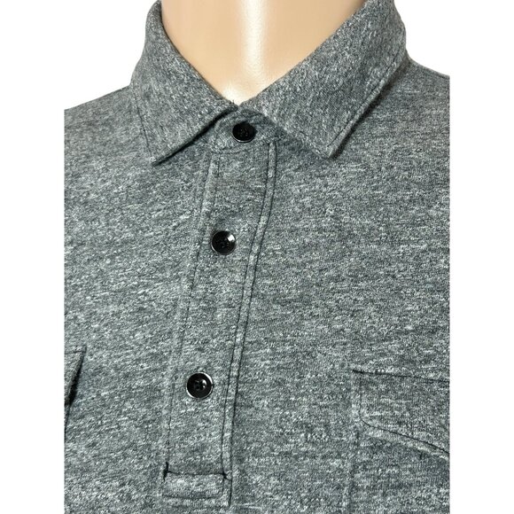 Gap Men’s Polo Shirt Grey L Short Sleeve Cotton 3-Button Chest Pockets Stretchy - Picture 10 of 11
